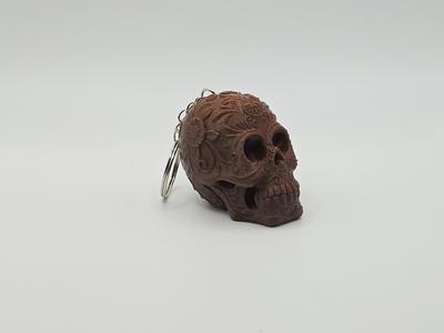 Floral Detail Halloween Skull Keychain (Remix)