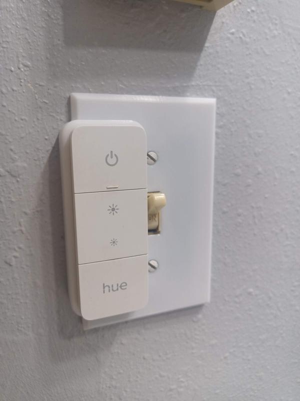 Wall plate for Philips Hue Dimmer Switch V2 and toggle light switch
