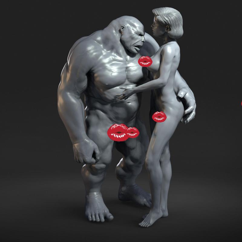 ATTACK OF THE OGRE - NSFW - EROTIC MINIATURE 75 MM SCALE