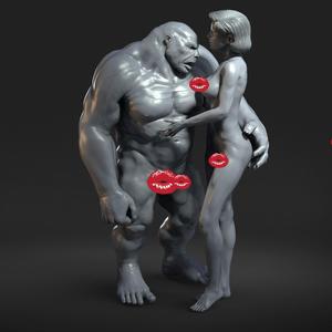 ATTACK OF THE OGRE - NSFW - EROTIC MINIATURE 75 MM SCALE