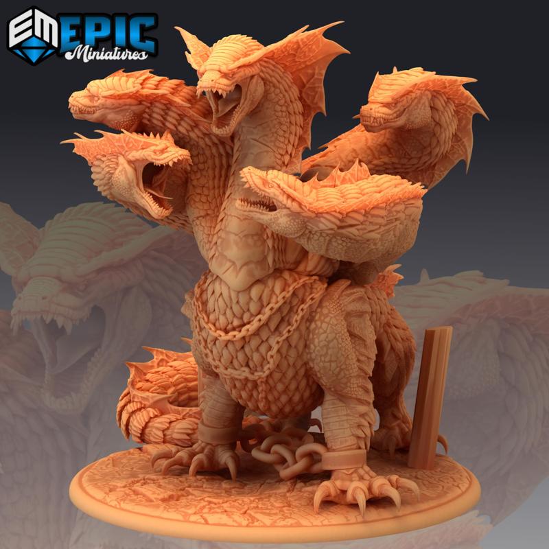 Captured Hydra / Lernaean Swamp Monster / 5 Headed Water Serpent