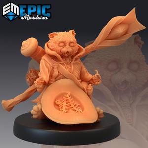 Catfolk White Cat Sorcerer Meditating / Feline Wizard / Magician