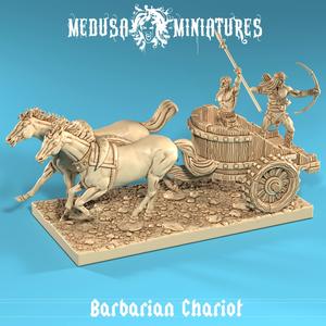Barbarian War Chariot - Fantasy Miniature STL for Tabletop Battles