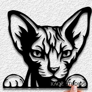 peeking sphynx kitty wall art sphinx cat wall decor kitten decoration