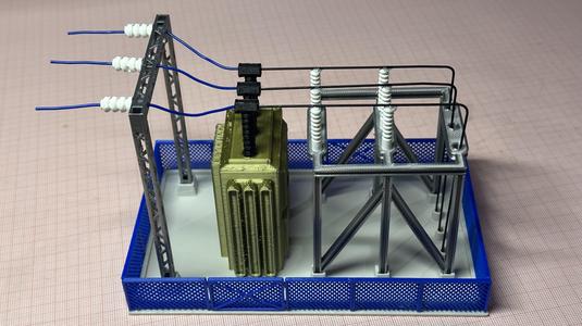 HO Scale Transformer Station by kabrumble on Thingiverse