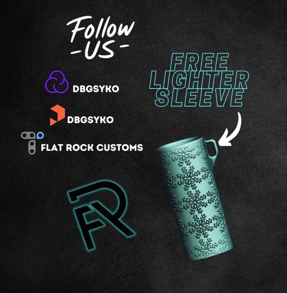 Free Lighter Sleeve Snowflake.stl