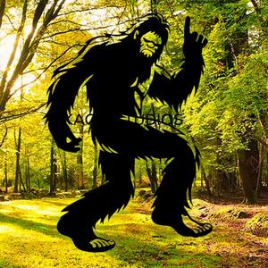 Dancing Bigfoot wall art Christmas Sasquatch wall decor 2d art