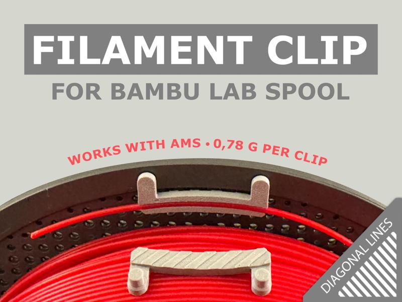 Filament Clip for Bambu Lab Spool – diagonal lines