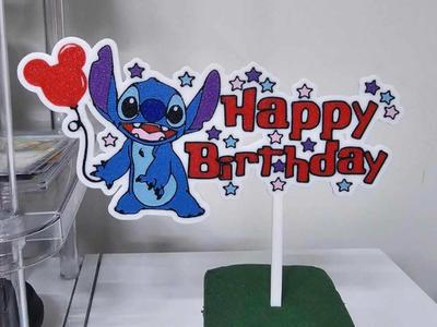 Stitch happy birthday cake topper 