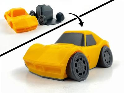 Tooned Corvette C3 (Single Extruder - Dual Color)
