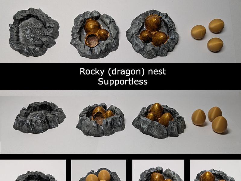 Rocky egg nests - DND scenery (supportless)