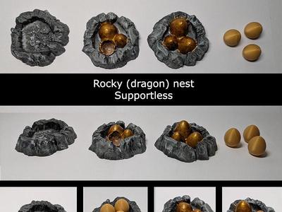 Rocky egg nests - DND scenery (supportless)