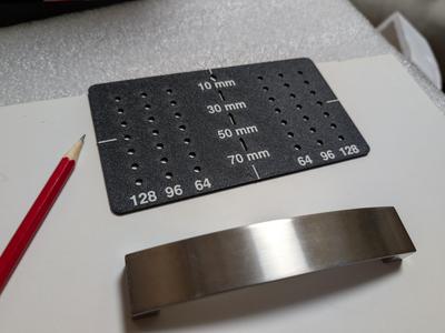 Drilling template for drawer handles - 64, 96 and 128mm
