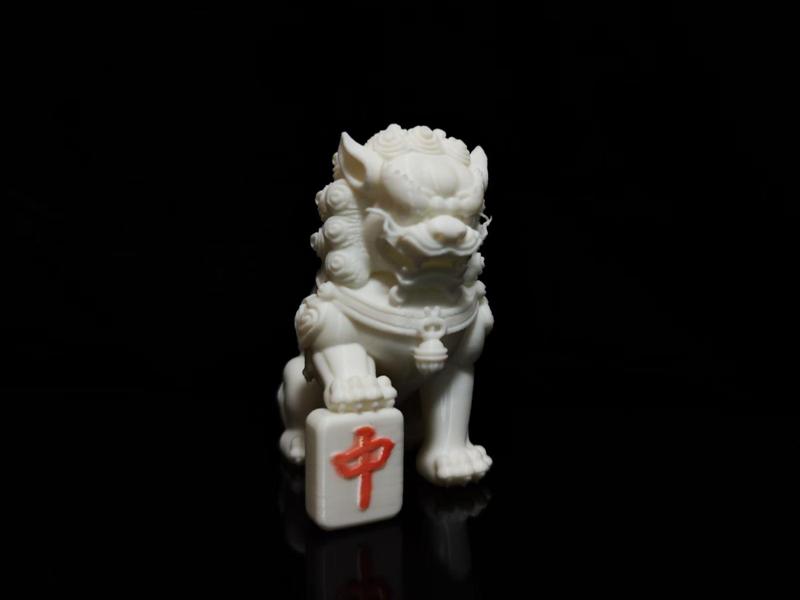 stone lion on mahjong tiles-Core position