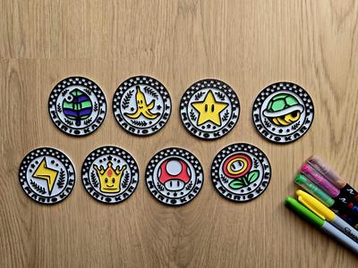 Mario Kart Award Lap Decor Coin DIY Coloring Award