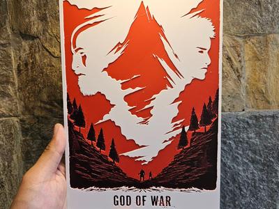 God of War Kratos and Atreus Silhouette Hueforge