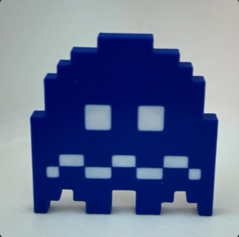 8bit Pacman Vulnerable Ghost Fidget Toy with magnet (blue ghost)