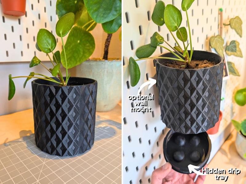 (wall) planter with diamond pattern