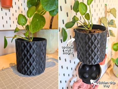 (wall) planter with diamond pattern