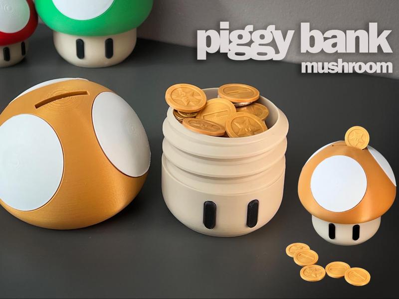 Super Mario mushroom Piggy Bank Money Bank 