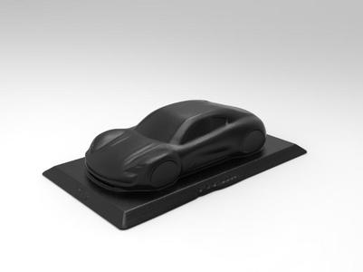 porsche taycan on podest