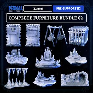 10 miniatures - 32mm - Complete furniture RPG ice expansion game - FREEZING DARKNESS - MASTERS OF DUNGEONS QUEST