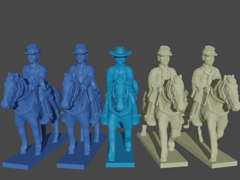 10-15mm American Civil War Mounted Officers UA-38