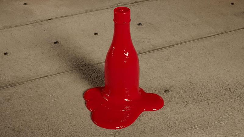 Melting Ketchup Bottle - Quirky Sculpture