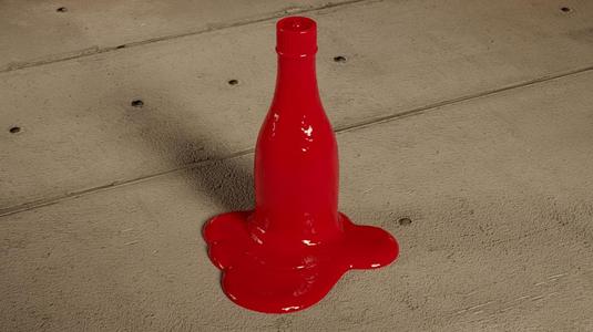 Melting Ketchup Bottle - Quirky Sculpture