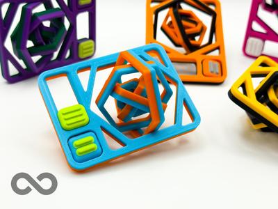 Hexagon Gyro Card Fidget - Print in Place