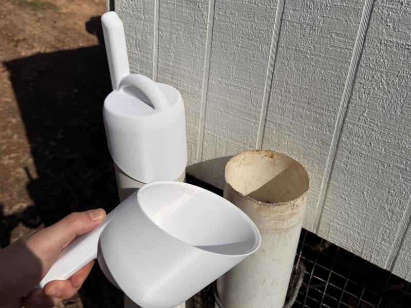 Chicken Feeder Tube Scoop