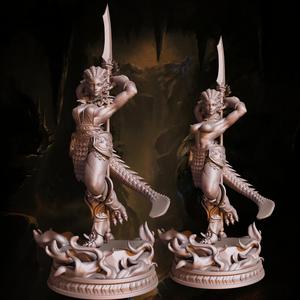 3D Printable Dragonborn Bard Pose III - Half & Full Dragon (Clothed & Nude)