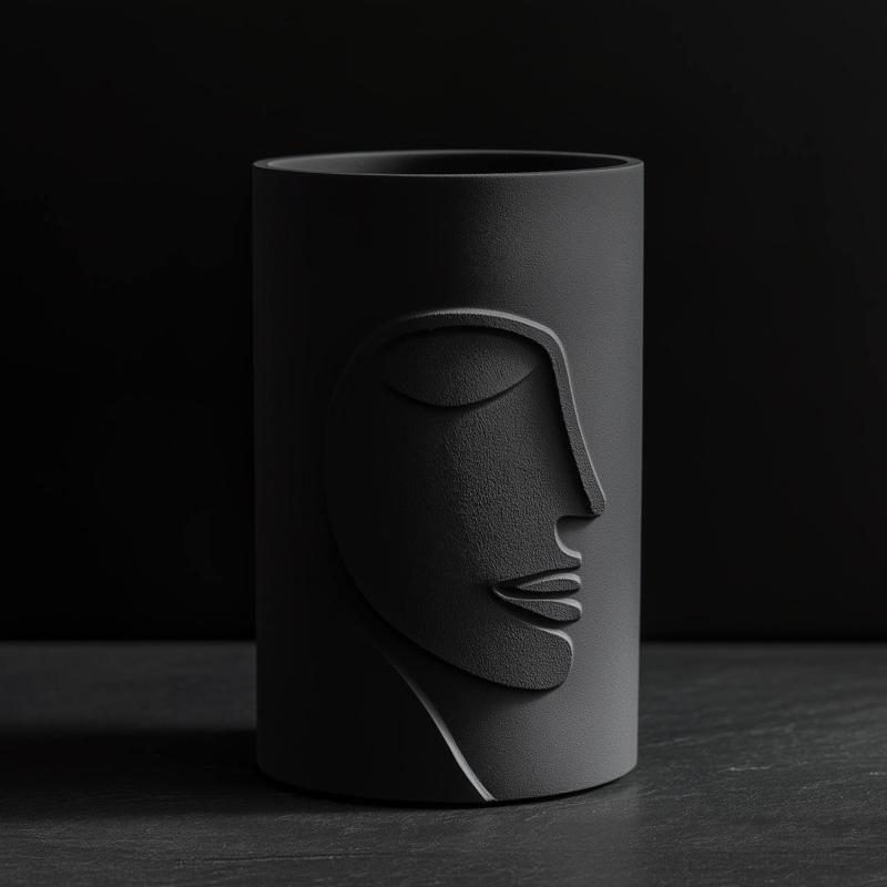 Sculptural Elegance: The Stone Face 3D Printed Vase