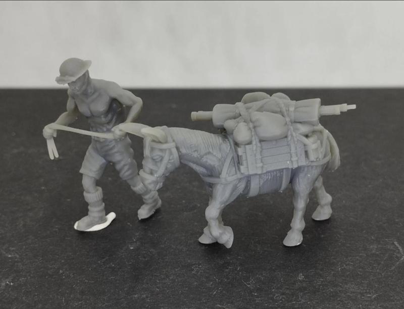 28 mm 8th Army handler and mule tow
