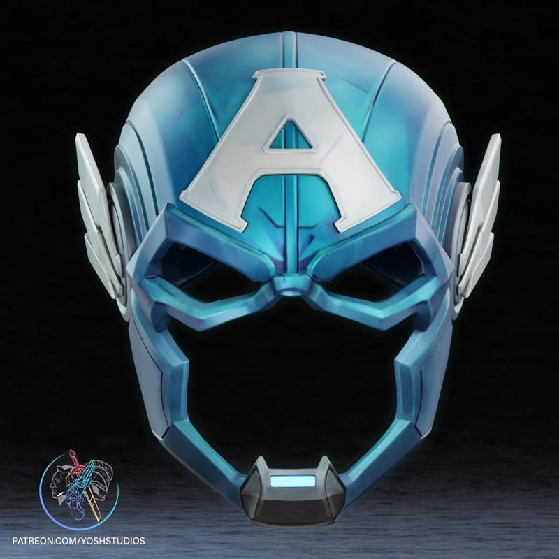 Captain America Rivals Helmet 3D Printer File STL