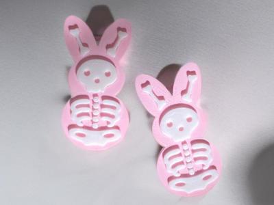 Skeleton Bunny Peeps Spooky Easter Earrings