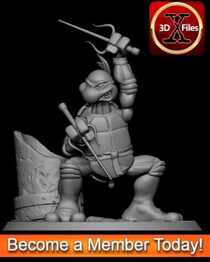 Raphael 80s Mirage Ninja Turtle TMNT Statue - 3D Print File STL