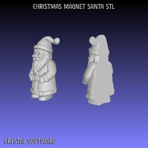Christmas Santa Refrigerator Magnet 3D Printable Digital STL File