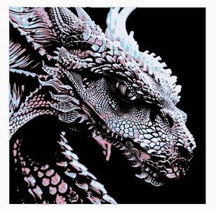 Electric Dragon MultiColor Wall Art (easy to print!)
