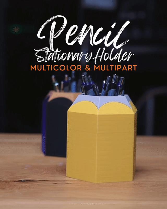 Pencil Stationary Holder - Multi-Part & Multi-Color Versions