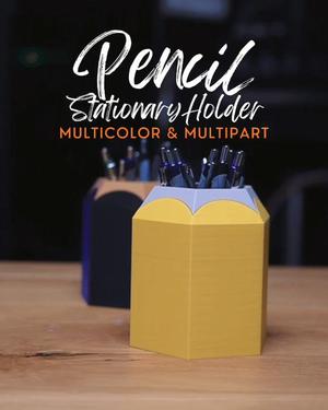 Pencil Stationary Holder - Multi-Part & Multi-Color Versions