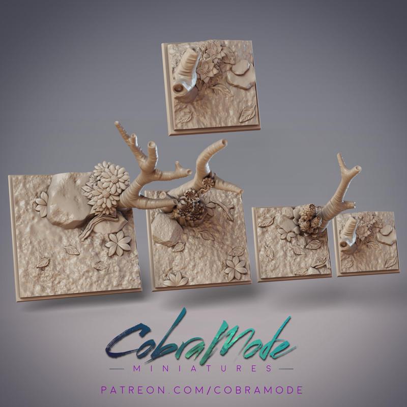 Alpine Flowers Square Base Pack (4pcs)