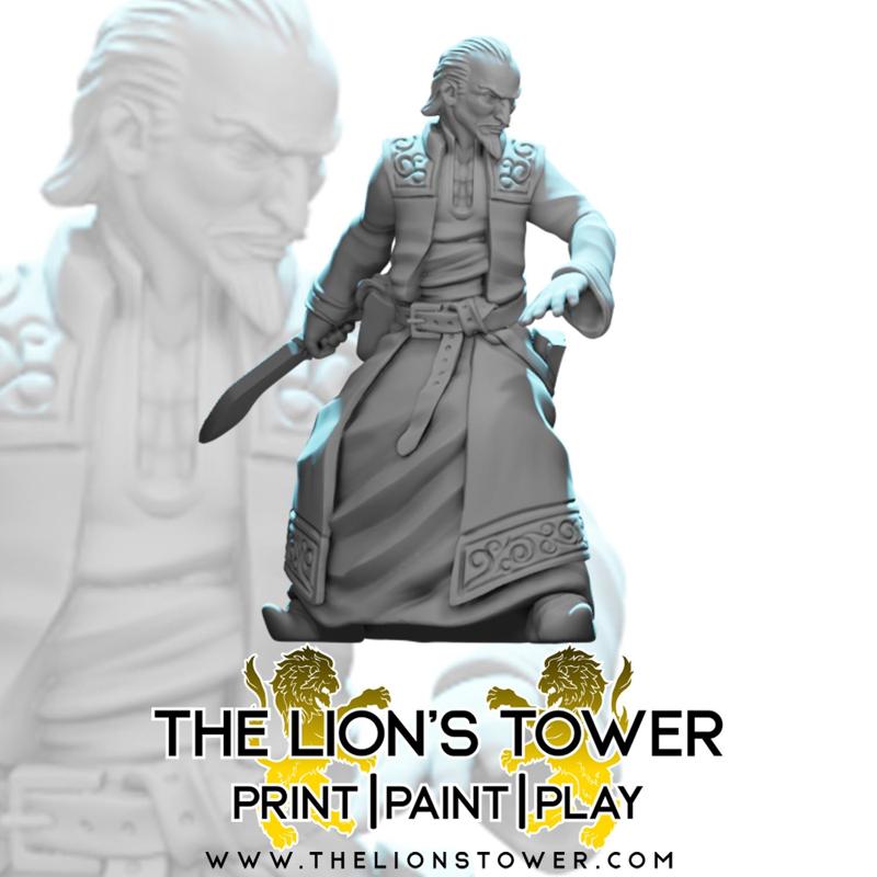 Altair Fask - Human Spy, Combat ready (32mm scale presupported miniature)