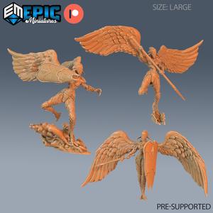 Animated Angel Statue Set / Heavenly Guard / Angelic Guardian / Female Gate Warrior / Cloud Encounter