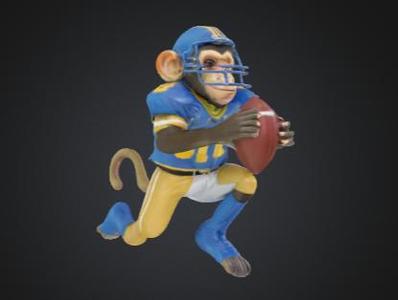 American Football Playing Monkey (Print-in-Place)