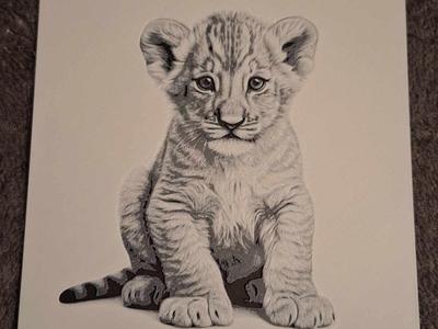 Black and white - lion cub - 2 colours - hueforge