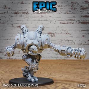 Battle Automaton Minigun / Infantry Machine / Steampunk Construct / Humanoid Droid / War Robot / Warrior Control Mechanism / Evil Steel Fighter / Steam Society Encounter