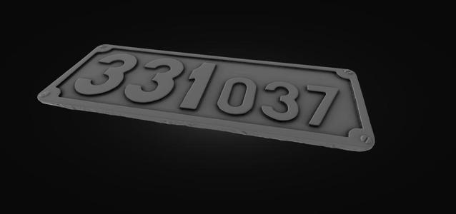 Locomotive number plate ČSD 331-037