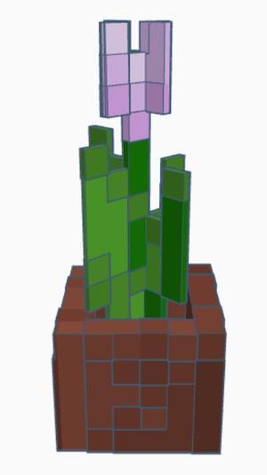 Minecraft Flowers In Flower Pots (Textured)