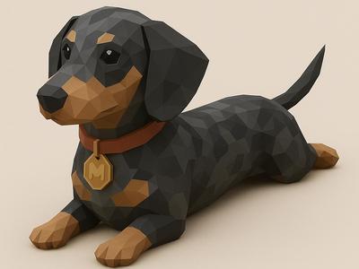 Dachshund Low poly